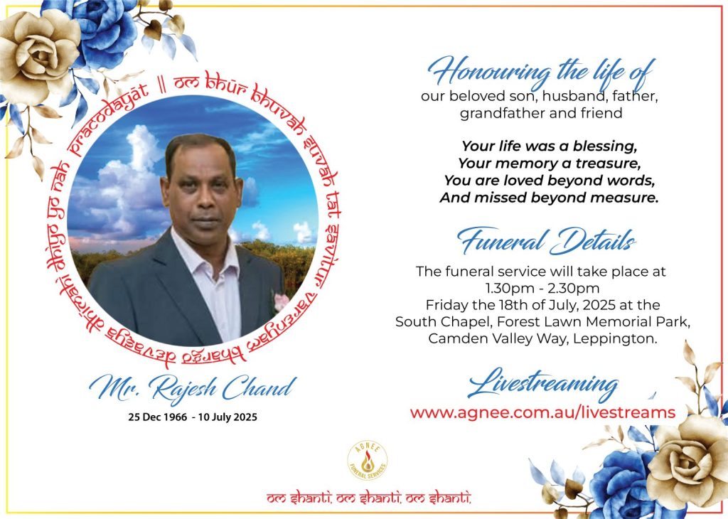 Funeral Notice - Bhupendrakumar Patel