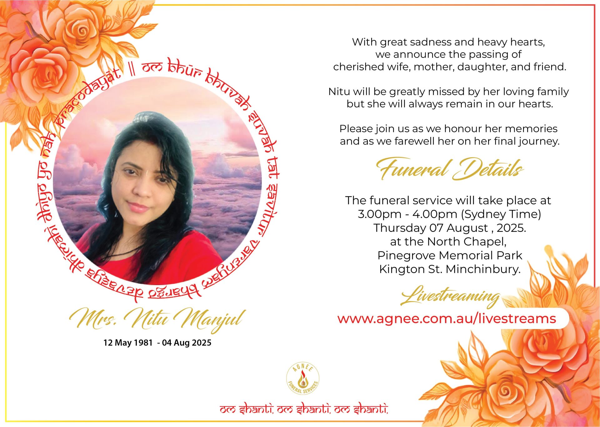 Funeral Notice - Prabha Wati