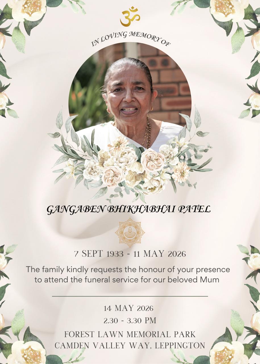 Funeral Notice - Gangaben Patel Funeral Notice Gangaben Patel